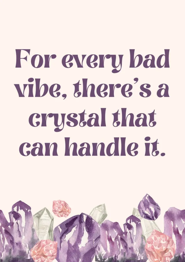 Moonlight Gemstones Perfect for Christmas Gifts! A4 Crystal-Inspired Quote Poster – For every bad vibe there's a crystal that can handle it Meerkleurig