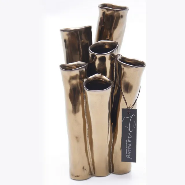 Villa Pottery Vaas - Villa Pottery - Decoratie - Woondecoratie - porselein - waterdicht - New Juul 1_3 Golden Goud