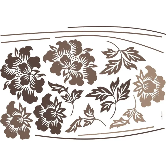 Komar Muursticker XXL - Black Flower - Zelfklevend - Muurdecoratie - Stickers - 100 x 70 cm Multi colour