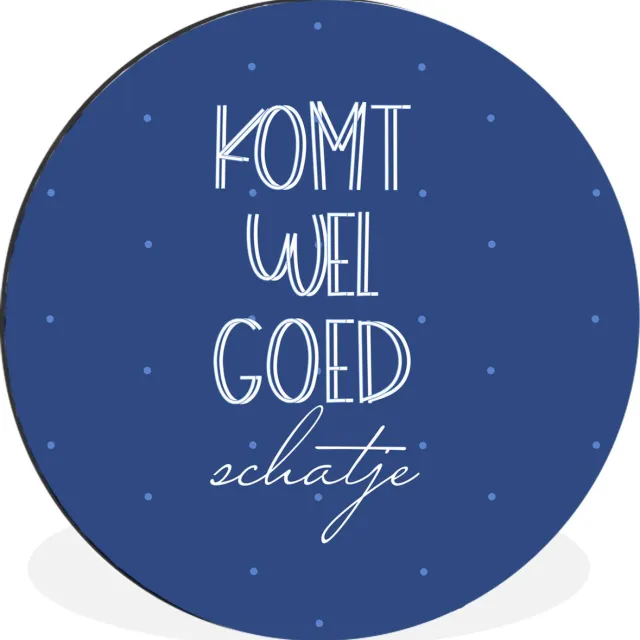 WallCircle Wandcirkel - Muurcirkel - Beterschap - Quote - Liefde - Aluminium - Dibond - 60x60 cm - Binnen en Buiten Multicolor