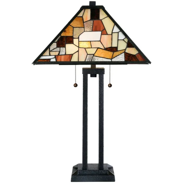 Coloured by Art Tiffany Tafellamp Fallingwater - Art Deco Trade Bruin