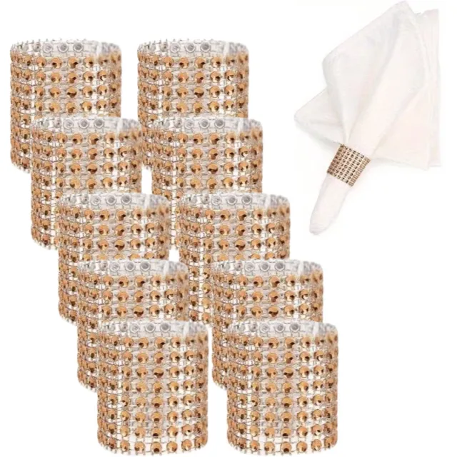 FA-VE Luxe Servetringen – Set van 10 – Champagnekleur – Herbruikbaar – Luxe Tafeldecoratie Champagne 10 stuks