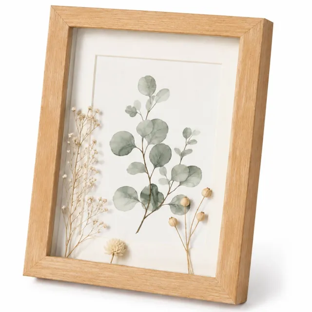 SWGOTA MDF-fotolijst naturel, 8 x 10 inch (20,3 x 25,4 cm), 2 cm diepe binnenruimte, met glas en afbeelding