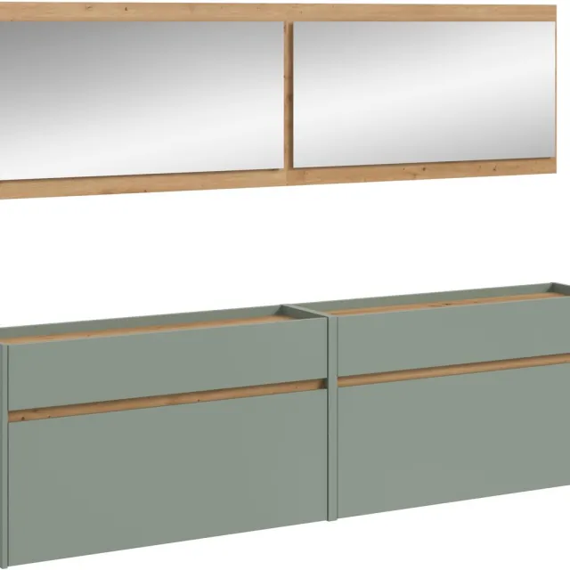 Furnilux Modulaire Garderobecombinatie - 4-delige set met spiegels en opbergruimte - 192x220x32cm Bruin