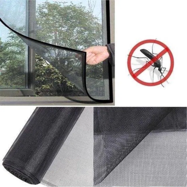 Narvie 1+1 Gratis Raamhor - Vliegengaas met Klittenband - 130x150 cm - Zwart - Insectenhor - Muggengaas - Horgaas - Vliegenhor voor Ramen