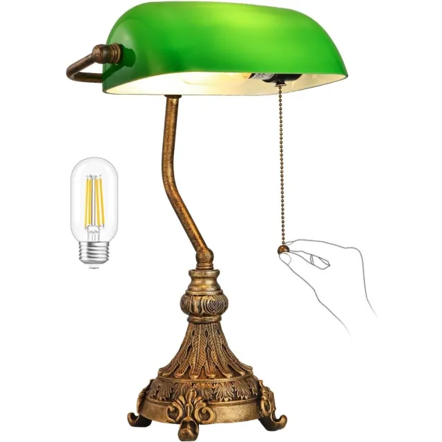 Br@ndless Bankierslamp - Bureaulamp - Notarislamp Authentiek - Daglichtlamp - Groen