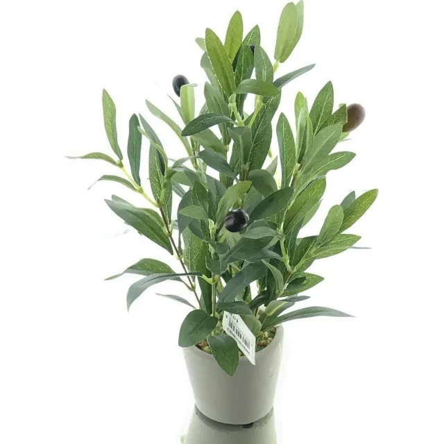 DPI GmbH DPI mini olijfboom in stenen pot 28 cm - kunstplant bruin