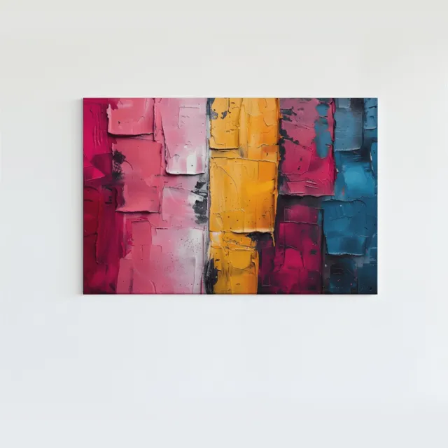 Trendex Global Canvas Schilderij - Abstracte Kunst - Olieverf - Kleurrijke Wanddecoratie - 150x100x2 cm