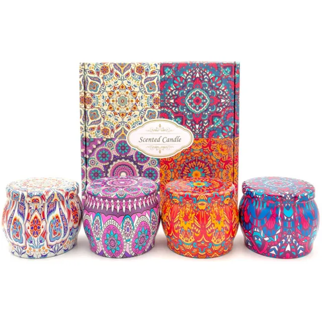 Homonoia Geurkaars Cadeauset – 4 Decoratieve Aromatherapiekaarsen 1) Geurkaars