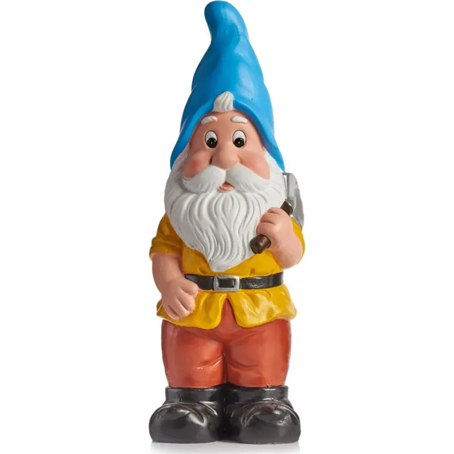 IBERGARDEN Tuinkabouter beeldje Dwerg met blauwe muts - Keramiek - 50 cm