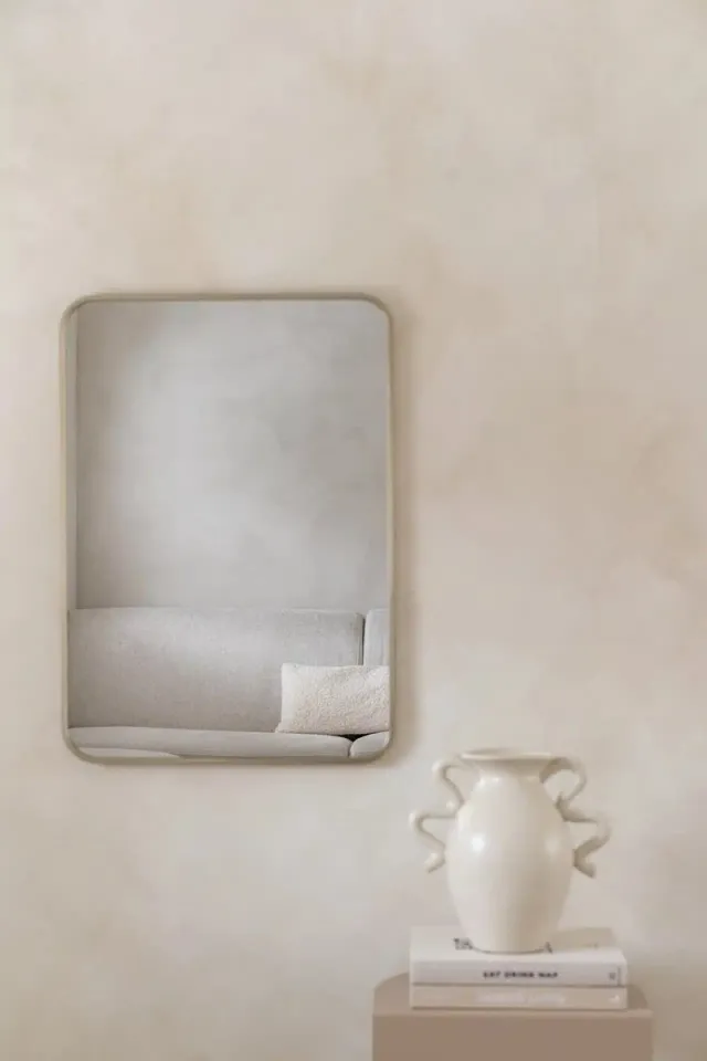 Nordic Style® Rechthoekige spiegel 70x50cm - Greige - Scandinavische Spiegels - Vierkant - Wandspiegel - Badkamerspiegel - Gangspiegel - Wand - Gang - Badkamer