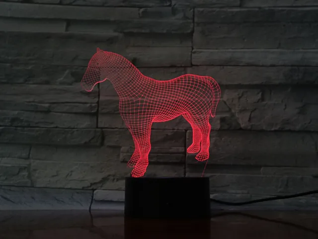 MC Living 3D Led Lamp Met Gravering - RGB 7 Kleuren - Paard