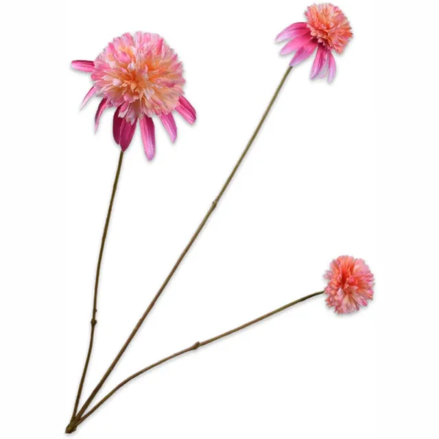 Silk-ka Kunstbloem-Zijde Bloemen Rudbeckia Tak Roze 65 cm Per 2 Stuks