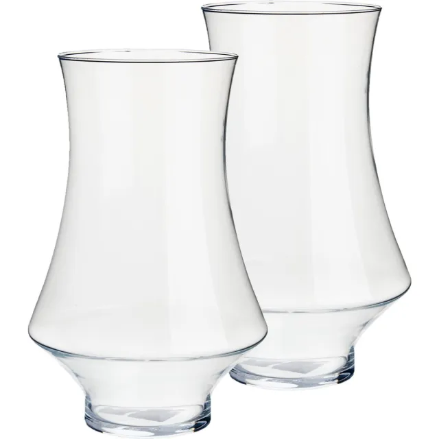 Arte r Set van 2x stuks bloemenvazen van glas 20 x 31 cm - Glazen transparante vazen