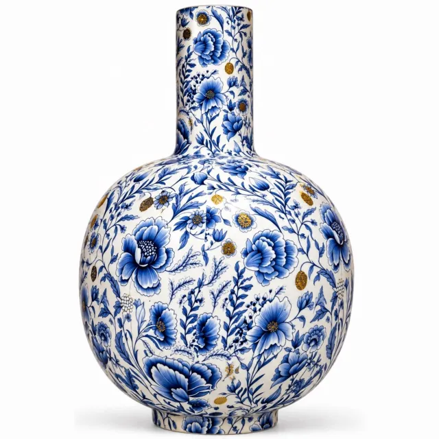 Winq Vaas Print Delfts Blauw 26x40cm