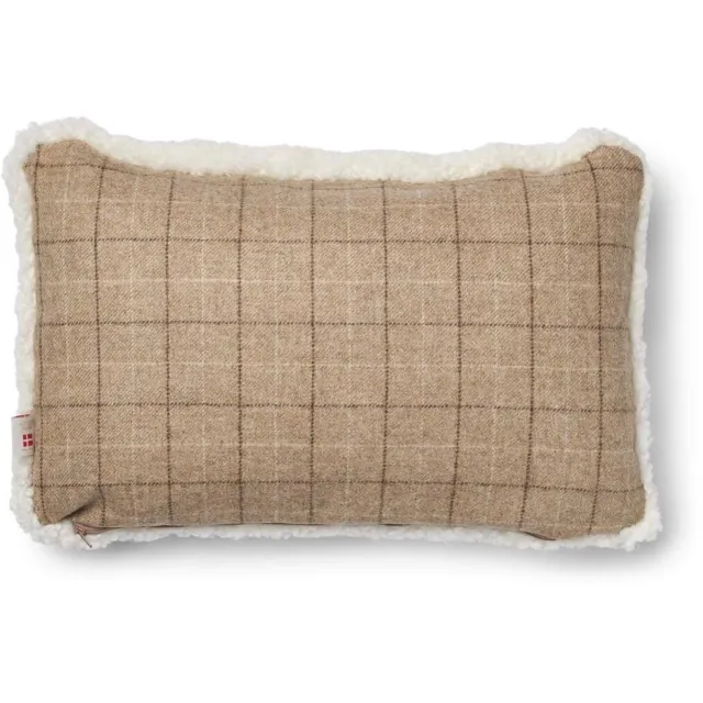 Sheepskin House Eenzijdig Schapenvacht Kussen - KW - 34x52 cm Oatmeal-Beige/Ivory