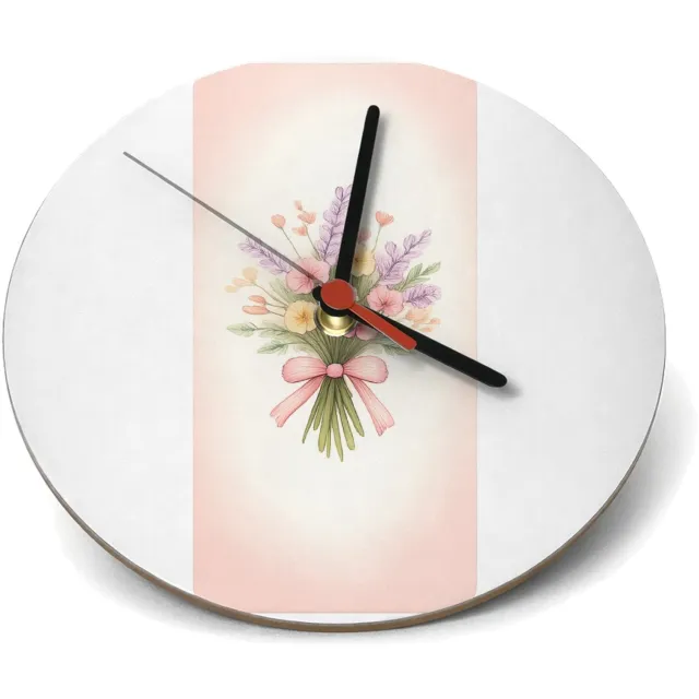 Mr Cadeautjes Klok rond Ø 19 - design Een serie elegante natuurboeketten in zachte cadeaustijl, ma | cadeau Wit