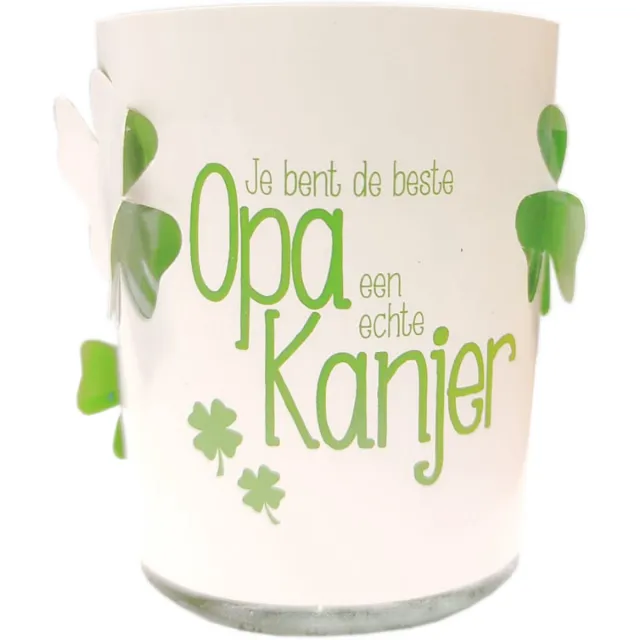 Miko Stralend lichtje - Waxinelichtje met houder - Opa je bent een kanjer Meerdere kleuren
