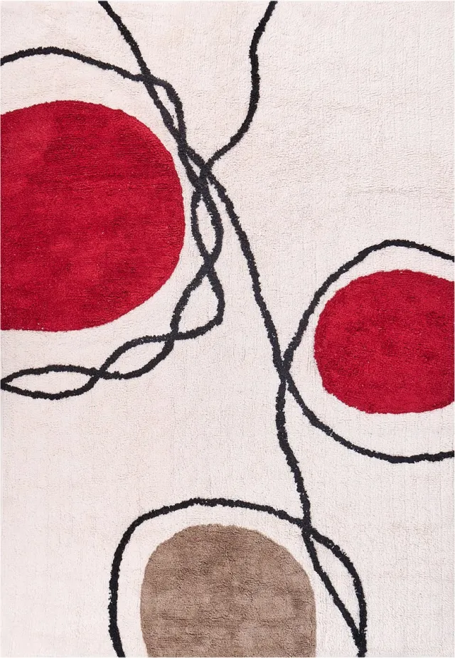Beliani BOLAT - Laagpolig vloerkleed - Beige - 160 x 230 cm - Katoen
