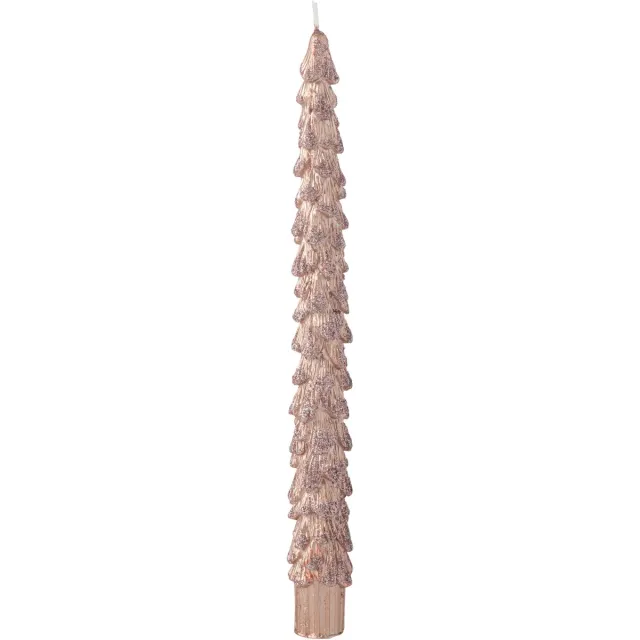 J-Line kaars Boom - roze - 3U - doos van 2 Roségoud