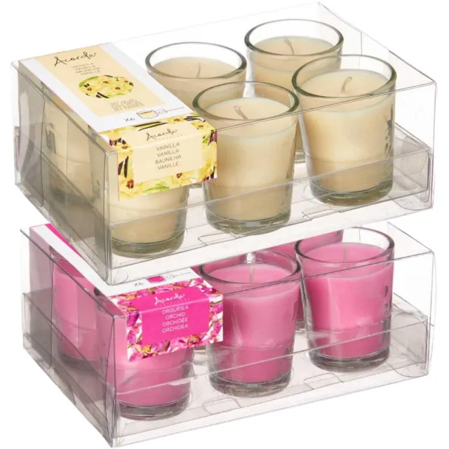 Arte r Arte regal geurkaarsen set - 6x orchidee - 6x vanille - in glas - 8 branduren Amber