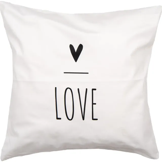 Clayre & Eef Kussenhoes 45x45 cm Wit Polyester Hart