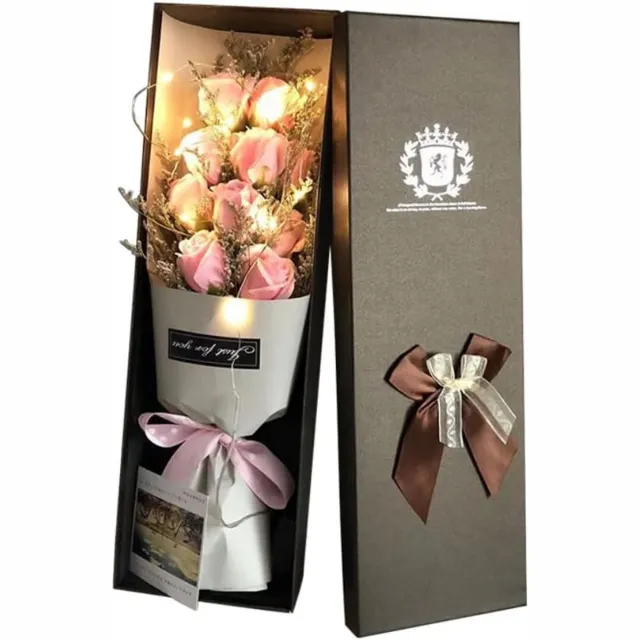 KZQ Een set van 11 geconserveerde rozen, de kleurrijke kunstbloemen die eeuwige liefde symboliseren. Perfect voor Valentijnsdag en Thanksgiving (roze rozen).