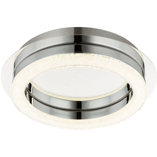 Globo Plafondlamp Woonkamerlamp Ganglamp Slaapkamerlamp, chroom kristallen, LED 12W 1000Lm neutraal wit, DxH 28x6.7cm zilver