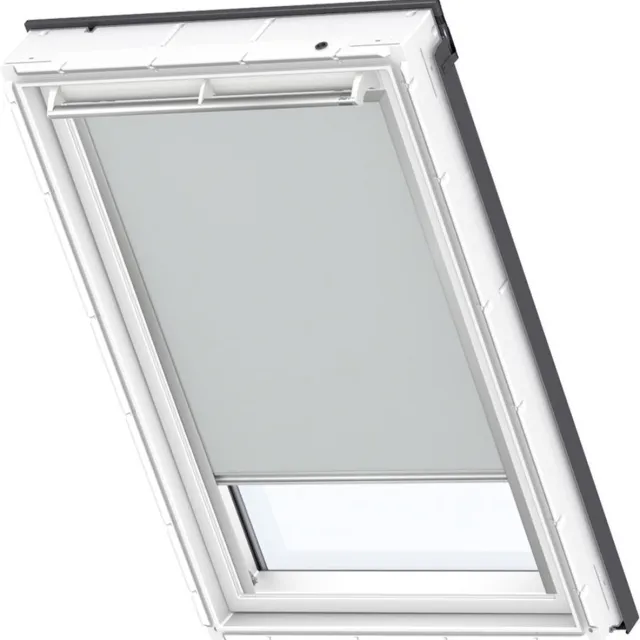 VELUX Origineel Verduisterend Rolgordijn (DKL), Zilveren Kozijn, MK04, Lichtgrijs