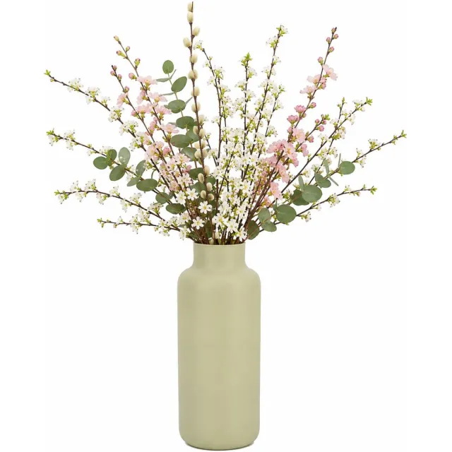 Floran Design bloemenvaas Milano - kaky/beige - mat glas - 15 x 25 cm - glazen vazen