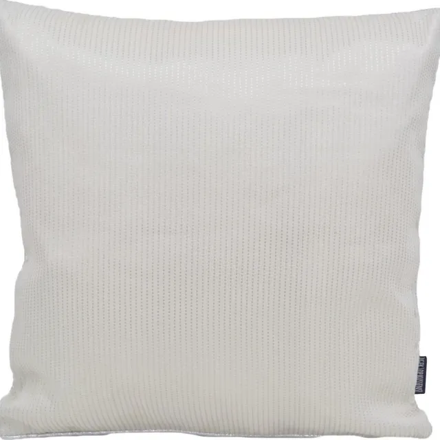 Gek op Kussens! Nura Wit / Zilver Kussenhoes | Polyester / Metallic | 45 x 45 cm