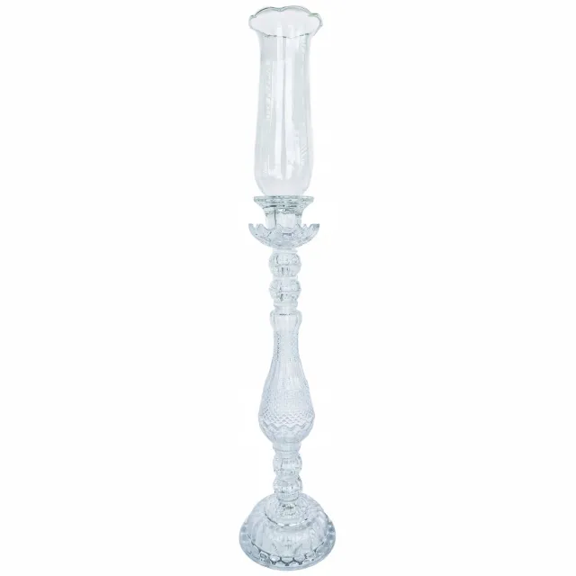 Madex Kristallen Kandelaar Glas 71cm - Stijlvolle Decoratie voor Elk Interieur Transparant