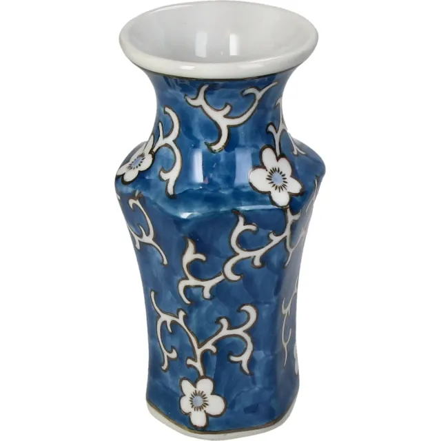 HD Collection Vaas Porselein Blauw 8x8x16,5cm Blue