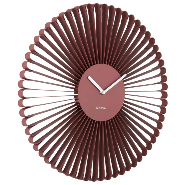 Karlsson Cascara wandklok rood, Ø50 cm, stil uurwerk donkerrood
