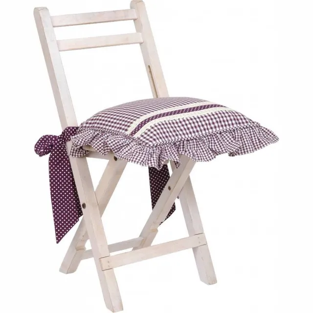Clayre & Eef Katoenen Sierkussenhoes Geblokt - aubergine - 40 x 40 cm Overig