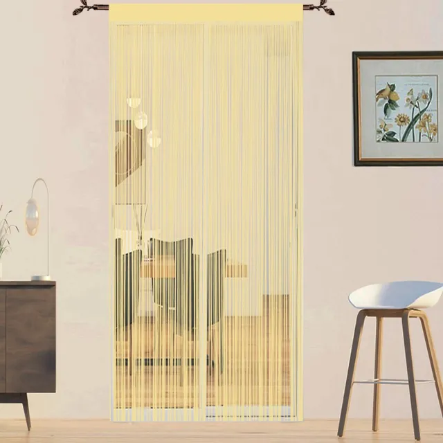 Unyqoos ® Decoratief Draadgordijn voor Deuren met Insectenbescherming en Ruimteverdelers, 90 x 200 cm geel