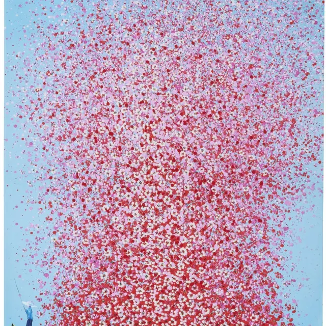 Kare Design Kare Schilderij Flower Boat 80x100cm Blauw/Rood/Wit