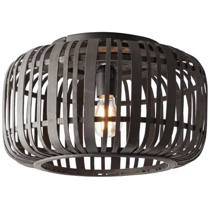 Brilliant Plafondlamp Woodrow Zwart ⌀40cm
