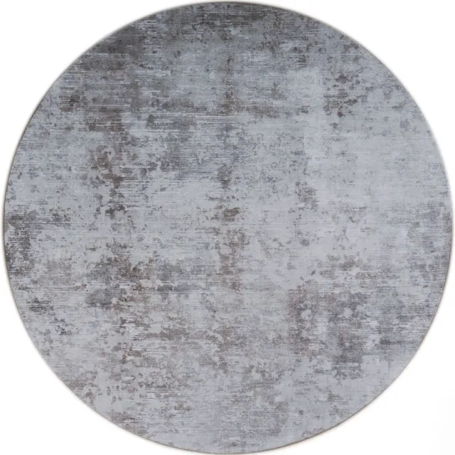 Veer Carpets Vloerkleed Yara Silver ø160 cm - Vintage Design Vloerkleed met Verweerd Patroon Bruin