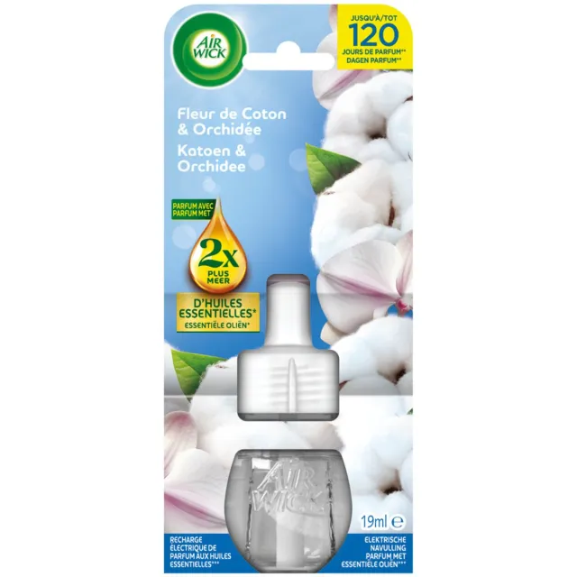 Air Wick Elektrische Luchtverfrisser Katoen & Orchidee - 3 x 19 ml - Voordeelverpakking