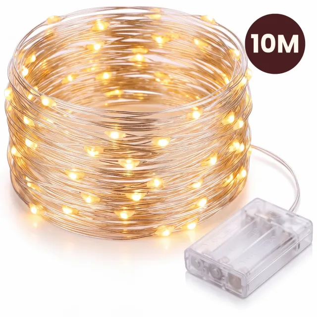 Bulp Lichtsnoer Warm Wit op Batterijen – 10 meter Fairy Lights – 100 LED's Kerstverlichting Lichtslang – Lichtslinger