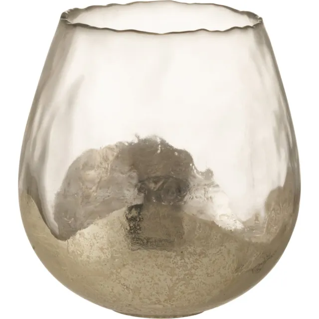 J-Line kaarshouder Zoe Rond - glas - goud - medium Goudkleurig