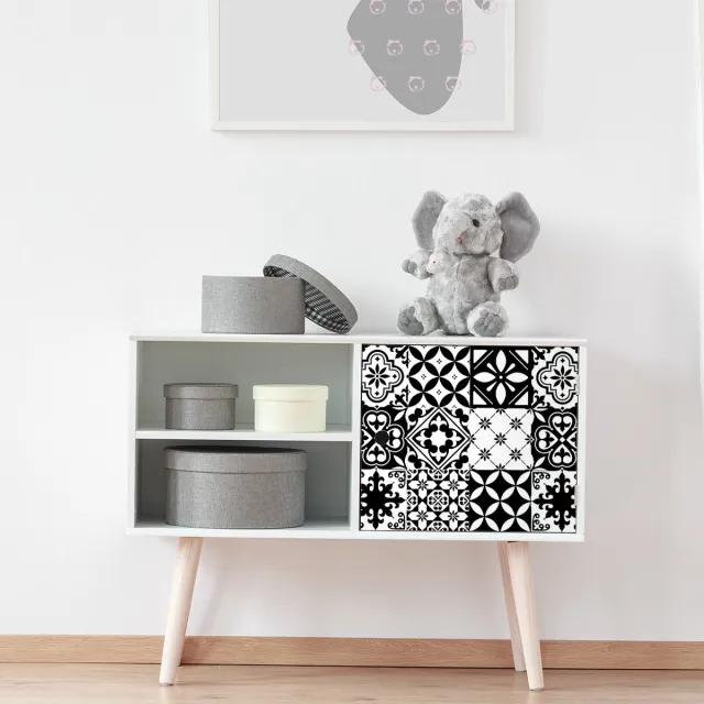 Ambiance Sticker Meubeldecoratiestickers - Zelfklevende stickers voor keuken en woonkamer - 24 LEONIDA meubeltegelstickers - 24 stickers 20x20cm Multi color