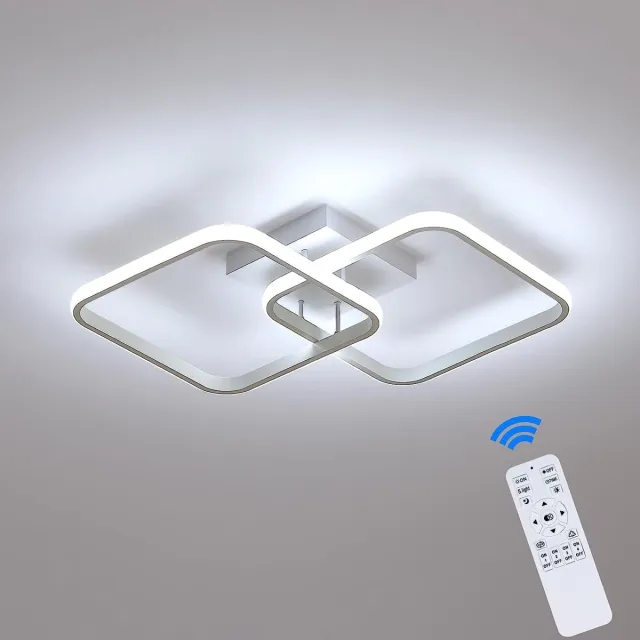 Riserva LED Plafondlamp Wit - 50W - Dimbaar 3000-6500K - Met Afstandsbediening - Moderne Vierkante Plafondlamp voor Woonkamer en Slaapkamer