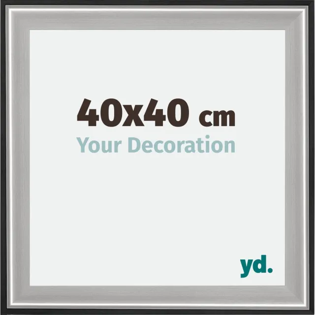 yd. Your Decoration - Fotolijst 40x40 cm - Hout - Zwart Zilver Gepolijst - Birmingham