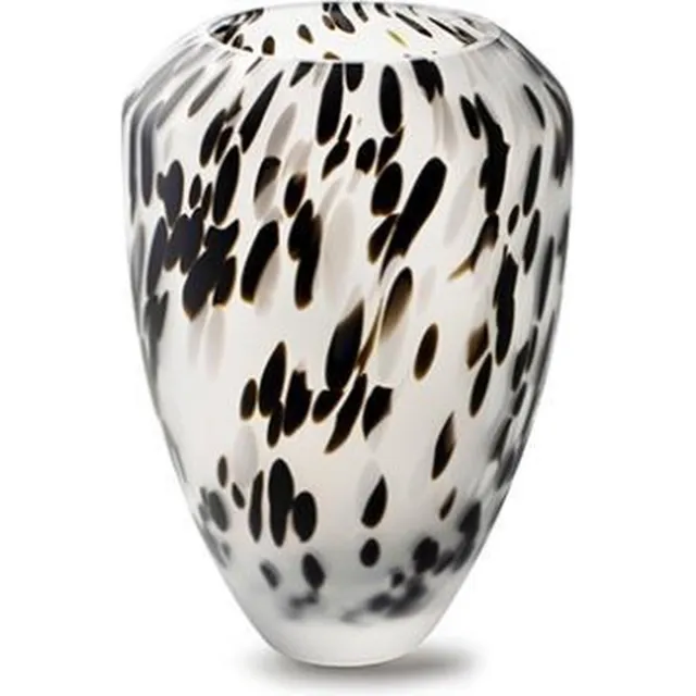 Vaas 'confetti' zwart/wit frost h30 d21 cm