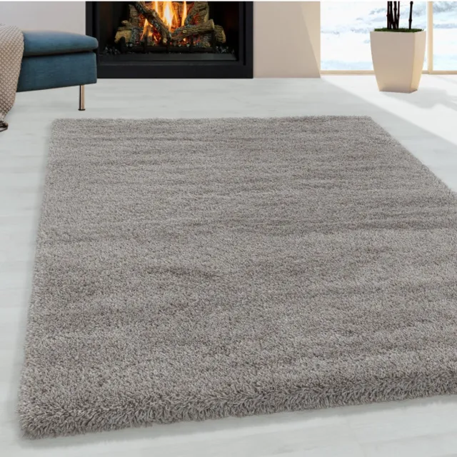 TapisTrend Harig tapijt Beige 160 cm rond Hoogpolig vloerkleed voor de woonkamer, aangenaam zacht vloerkleed voor de slaapkamer