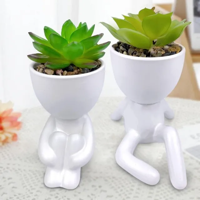 JGS Premium - Kunstmatige Vetplanten Set van 2 - Decoratieve Mini Nepplanten in Keramische Potten - Kunstplanten voor Binnen - Faux Planten voor Woondecoratie Groen