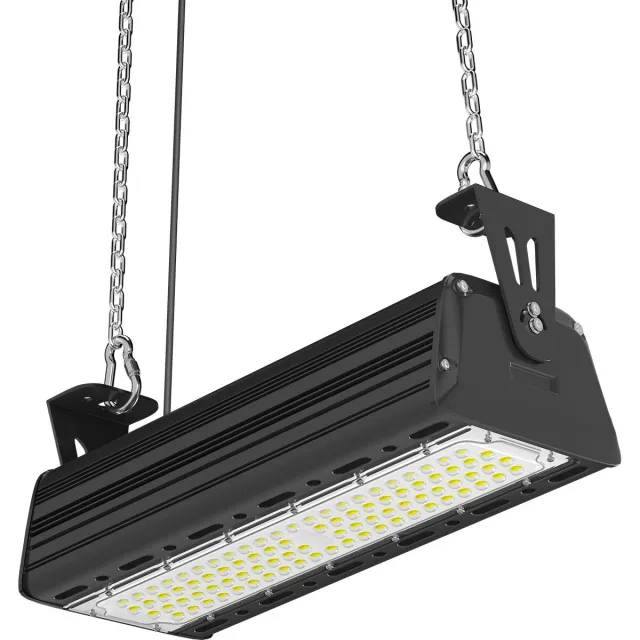 BES LED LED High Bay Lineair - Rinzu Lin - 50W - 150LM/W - 840 4000K - Dimbaar 0-10V - IP65 - Sosen Driver - Sanan LEDs Zwart