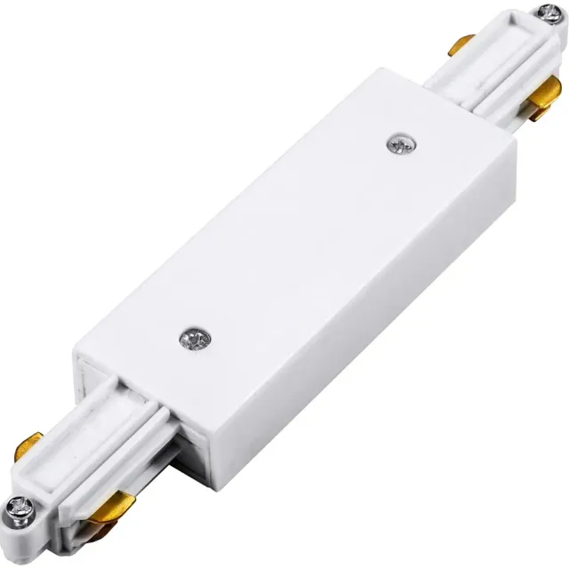 Fantasia TR0112W lineaire connector voor railverlichting, wit, monofase (1F), met ingebouwde voeding voor 220V